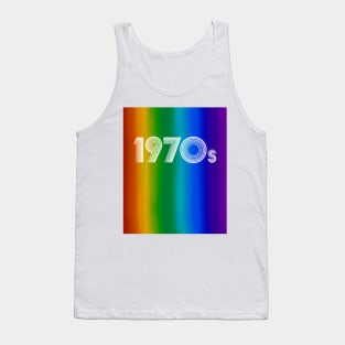 Rainbow Pride 1970s Retro Disco Font Tank Top